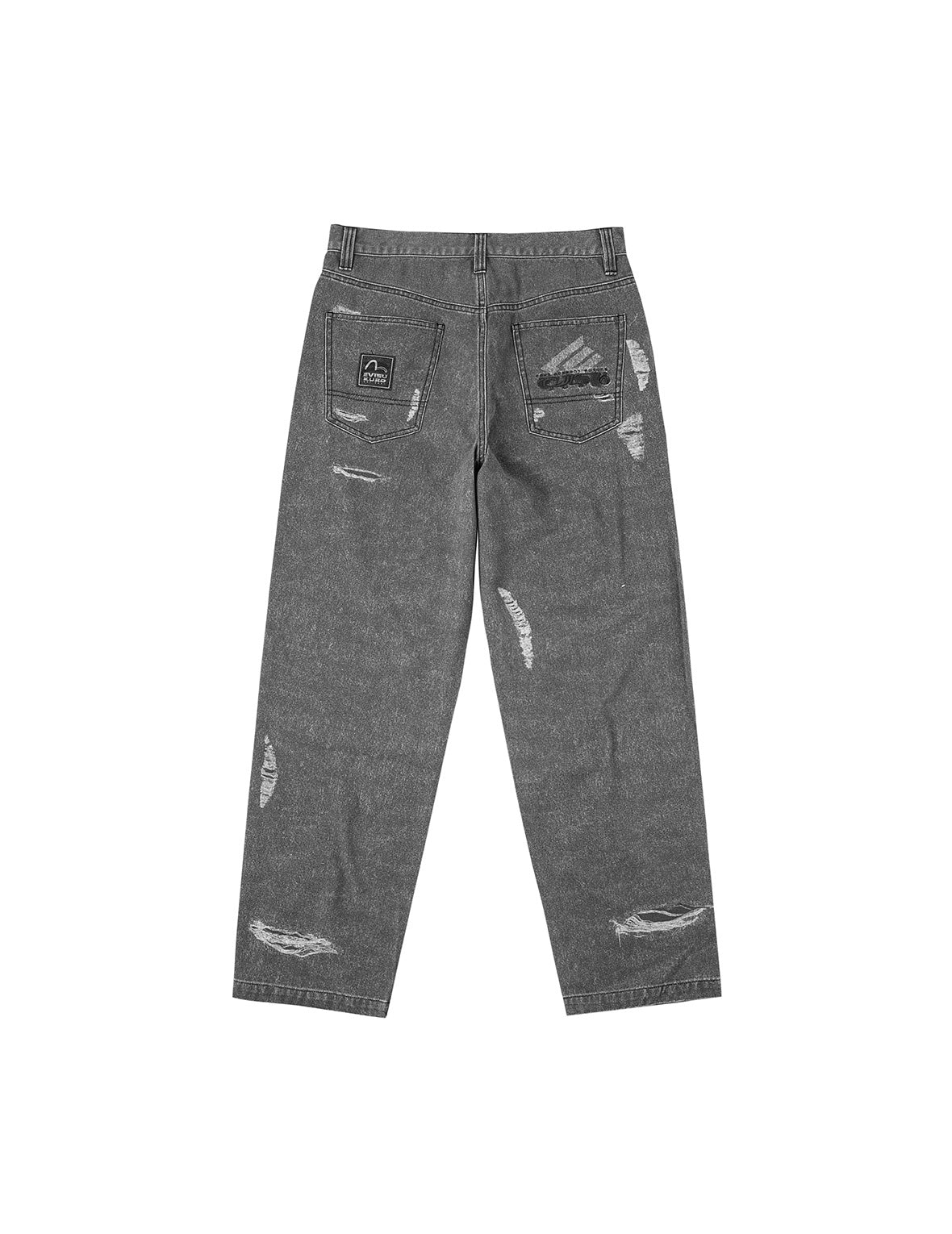 破损印花休闲长裤